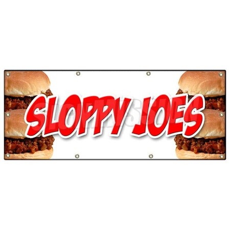 Signmission SLOPPY JOES BANNER SIGN beef chicken bun sliders homemade food lunch B-96 Sloppy Joes